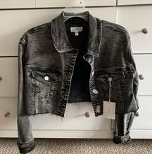 Cropped Black Jean Jacket NWT