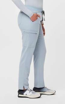 Dusty Blue Yola High Waisted Skinny Scrub Pants