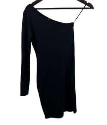 & Other Stories Black One Shoulder Bodycon Dress Size 4