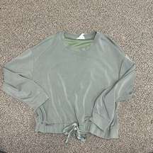 For The Republic Green Tie Waist Sweatshirt Size L‎