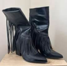 Black cowboy boots from Nasty Gal