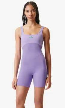 Bandier x Lacoste short catsuit lilac lavender Medium new with tags