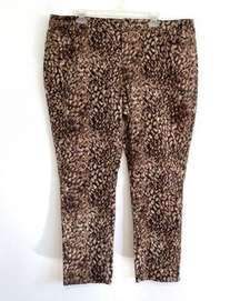 COLDWATER CREEK Plus Size ? Wild Side Slim Leg Jean Brown Tan Animal Print Jeans