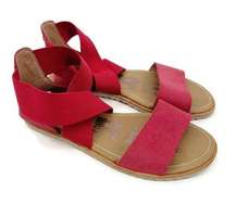 Sorel Ella Red Pink Strap Sandals 6.5