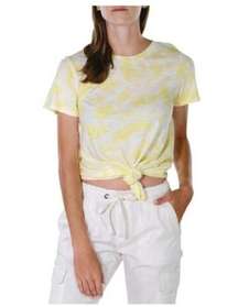 SANCTUARY Womens Yellow Tie Dye Short Sleeve Crew Neck T-Shirt small