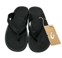 Olukai Women’s Kulapa Kai Black Flip Flop Women’s Size 10