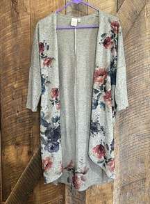 Live in the moment floral open cardigan