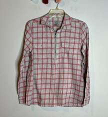 🌺 GH Bass & Co plaid zipper blouse