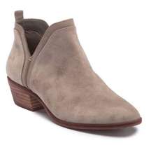 Sam Edelman Gray Taupe Ankle Boots Suede Stacked Heel 9