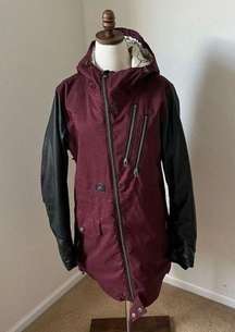 L1 Premium Blackheart Coat Women Large‎ Jacket Waterproof w Faux Leather sleeve