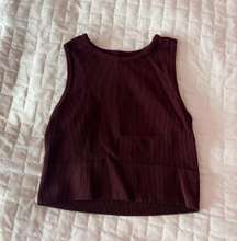 Dark Maroon High Neck Tank Top Size XXS/XS