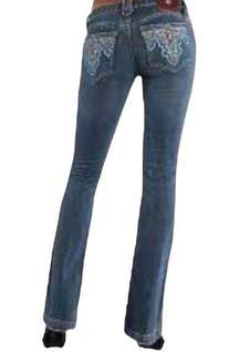 Y2K ANTIK DENIM EMBROIDERED BLUE JEAN PANTS 30