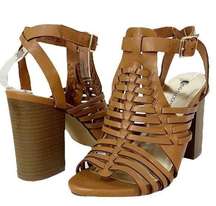 Big Buddha Strappy Block Heel Gladiator Sandal, Faux Leather, Women’s Size 8.5