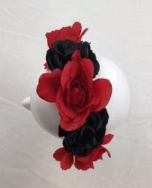Claire’s Red Black Rose Lace Accent Headband Halloween Co Play Gothic