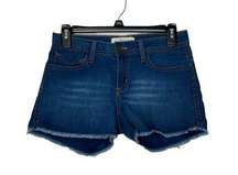 Nightcap Women's Jean Shorts Mid-Rise Cut-Off 5-Pocket Stretch Denim Blue Sz. 26