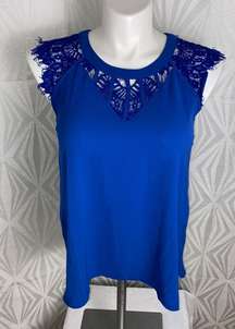 Cobalt Blue Lace Sleeved Top