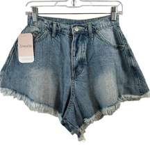 Paper Moon Jean Cut Off  High Waisted Non Stretch Summer Time Short  NWT