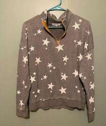 Grayson Threads Gray Star Zip Collar Sweatshirt Size Large