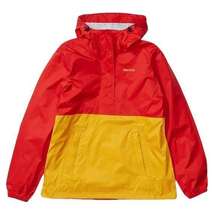 NEW Marmot PreCip Eco Anorak Pullover Jacket Women's Red and Gold Size M