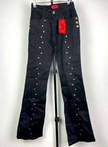 Vintage  Jeans Black Studded Y2K  Bell Bottom Flared Denim