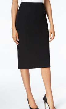 Crepe Pencil Midi Skirt