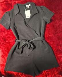 NWT Cos Romper open collar in Black Size M