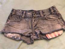 raw hem jeweled Denim blue Jean shorts size 27