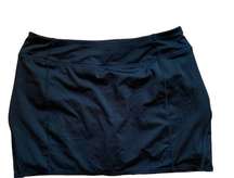 Black Skort Skirt Shorts Gym Golf Tennis Stretch Zipper Pocket Medium