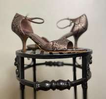 Heels snakeskin size 8.5 ankle strap