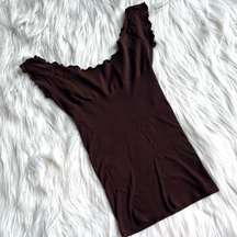 Guess 2000's Brown Seamless Off the Shoulder Top