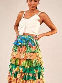 COPY - NEW Farm Rio Mixed Prints Multi-Layered Midi Skirt