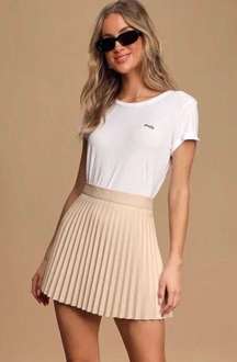 Cream Pleated Skirt