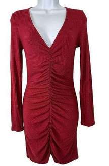 n:Philanthropy NEW Womens SZ S Brinley Dress Bordeaux Red Ruched Bodycon Dress