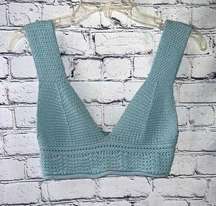 Zara Light Blue Crotchet Style Bra Top Size Small