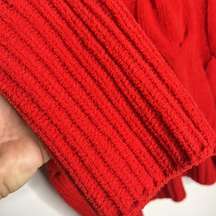 Moon & Madison Red Cowl Neck Plush Cable Knit Cropped Sweater