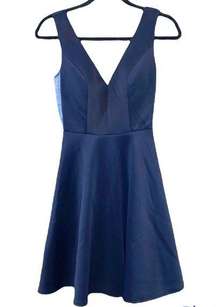 🎓 Harper & Lemon Blue V Neck & Back Sleeveless Dress