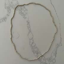 Round Beaded 36" Long Necklace in Mottled Stone Ivory and Brown