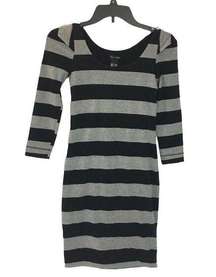 Silver Lab Colcci Striped 3/4 Sleeve Dress Size Small