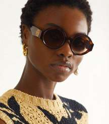 Story Round Frame Tortoiseshell Acetate Sunglasses