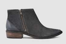 Allsaints Yuree Mid Double Zip Distressed Suede Boot Bootie in Dark Gray sz:38/8