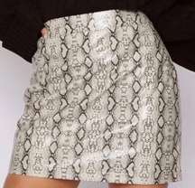 Snakeskin Leather Skirt