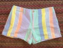 POLO RALPH LAUREN PASTEL VERTICAL STRIPE LOW RISE SHORTS