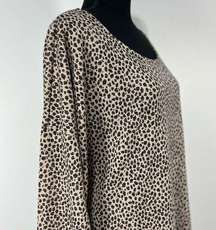 New MTS Oversized Animal Print Lightweight Top Size Large Women’s Neutral