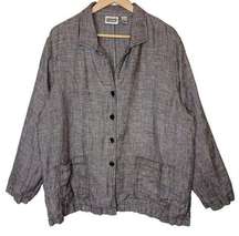 Vintage Chico's Design Linen Shirt Button Up Lagenlook Top, Chico's sz 3 / US XL