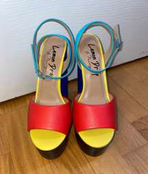 Colorblock Platform Heels