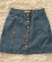 denim skirt with  up middle