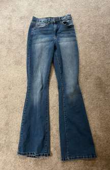 Blue Medium Wash Flare Jeans