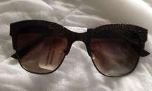 New Ellen Tracy Cat's Eye Reptile Look Sunglasses