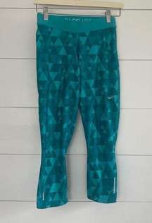 Nike Dri Fit Green Triangle Cropped Leggings