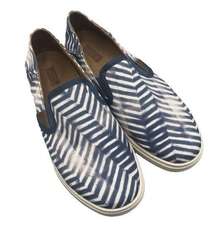 Olukai Shoes Womens 7 Pehuea Pai Slip On Sneakers Blue White Canvas Stripe Low